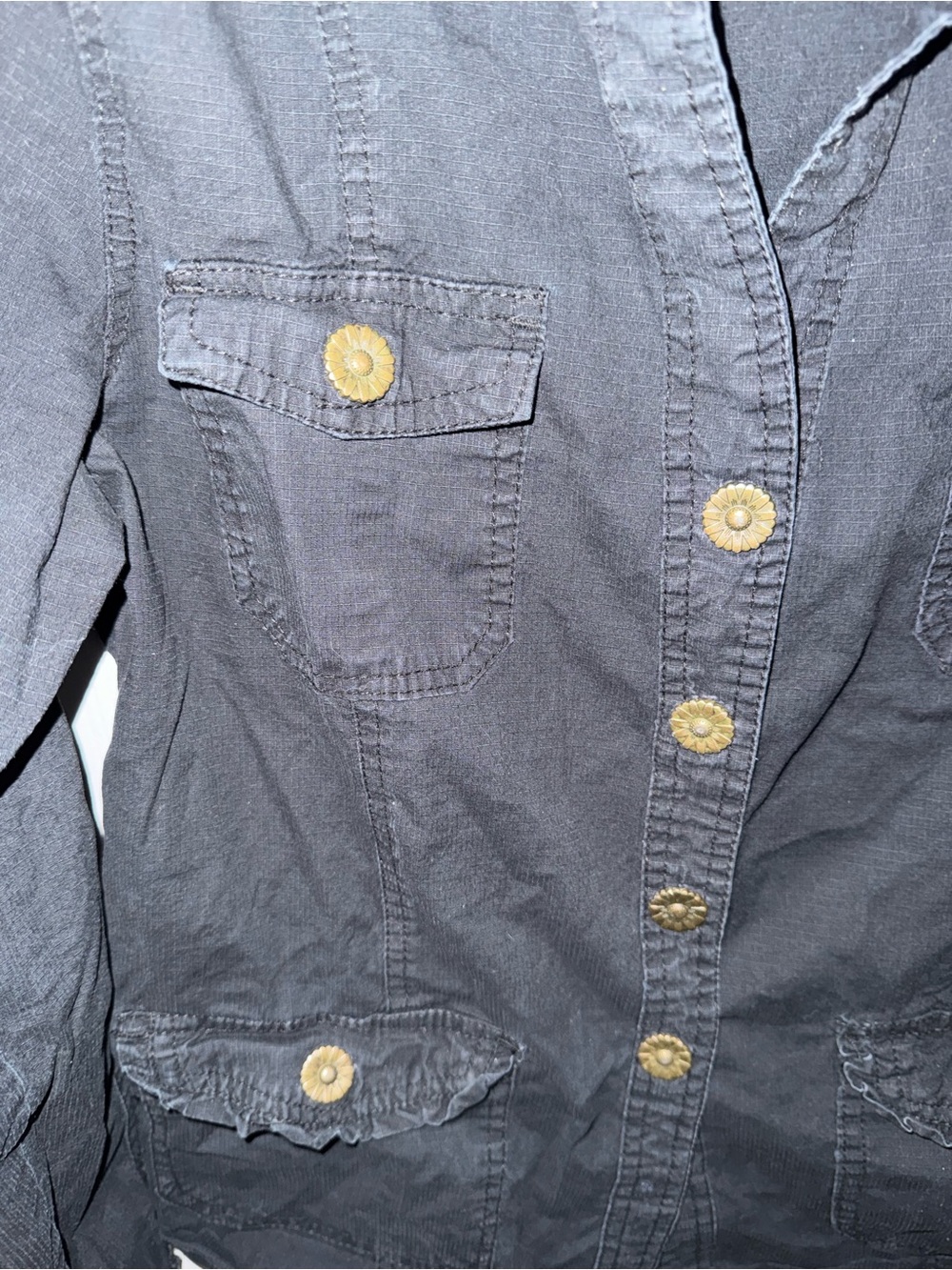 Keren Hart Women’s Black Utility Safari Jacket Button Front Size Small - Picture 5 of 8